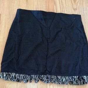 Zara trf Black Fringe tweed look Women's Skirt